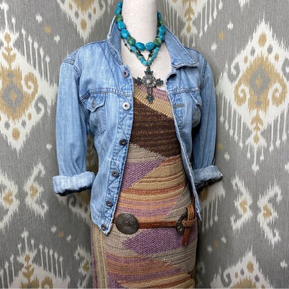 Ralph Lauren Blue Label Dresses & Skirts - Ralph Lauren Pastel Painted Desert Serape One Shoulder Hand-Knit Dress